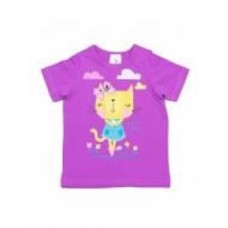 Футболка для девочек Luna Kids Кошка р.86 фиолетовый 0043