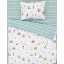 Комплект постельного белья Luna Kids Sunny Day 145х215 см белый с голубым