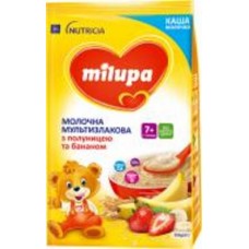 Каша молочная Milupa от 7 месяцев Мультизлаковая с клубникой-бананом 210 г
