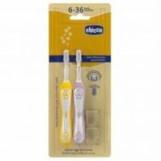 Детская зубная щетка Chicco для первых зубов 6-36 месяцев (12082.00) экстра мягкая 2 шт.