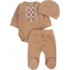 Комплект детской одежды Dexter`s (боди + ползунки + шапочка) коричневый р.56 d188вфк