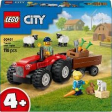 Конструктор LEGO City Красный трактор с прицепом и овцами. 60461