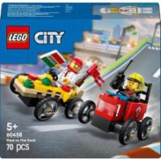 Конструктор LEGO City «Пицца-авто против пожарной машины» Набор гонок 60458