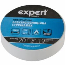 Изолента Expert Power 0,18х19 мм 20 м белая ПВХ EPUT-0,18X19mmX20M-white