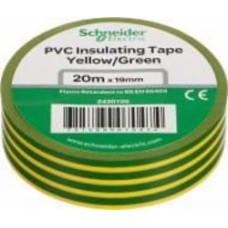 Изолента Schneider Electric 20 м желтая с зеленым ПВХ 2420105