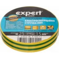 Изолента Expert Power ПВХ 0,13x15 мм 25 м желто-зеленая ПВХ