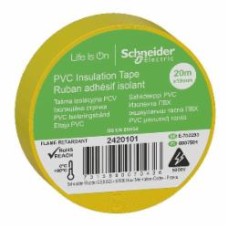 Лента изоляционная Schneider Electric 19 мм x 20 м желтая ПВХ 2420101