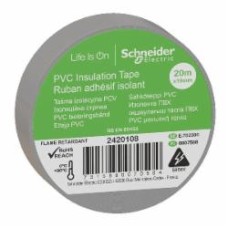 Лента изоляционная Schneider Electric 19 мм x 20 м серая ПВХ 2420108