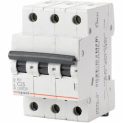 Автоматический выключатель Legrand RX3 4,5кА 25А 3Р C 419710