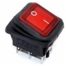Выключатель кнопочный EMT Daier KCD2-202NW красный 11-1165RD-У
