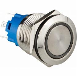 Кнопка Аско-Укрем плоская с подсветкой TYJ 19-271 12V 1NO+1NC A0140010252