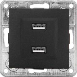 Розетка USB двойная LXL Tesla TLXL3533A графит 8536699090 Розетка USB двойная LXL Tesla TLXL3533A графит 8536699090
