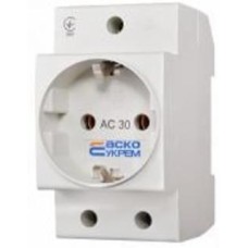 Розетка силовая с заземлением АСКОУКРЕМ AC30 2Р+РЕ белый A0150010104
