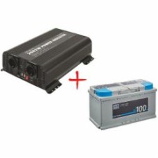 Комплект GYS инвертор PSW 2002W-12V и аккумулятор Ective AGM 12V 100Ah DC 100