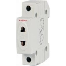 Розетка на DIN-рейку без заземления (e.socket.stand.din) L+N 10 А без шторок серый s004001
