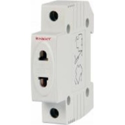 Розетка на DIN-рейку без заземления (e.socket.stand.din) L+N 10 А без шторок серый s004001