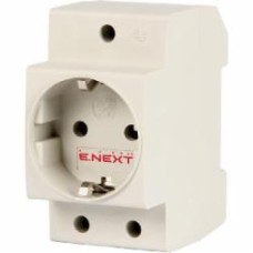 Розетка с заземлением (e.socket.pro.din.tms) L+N+PE IP20 серый s004002