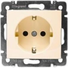 Розетка с заземлением Legrand Valena 2К+З 16А без шторок кремовый 774320