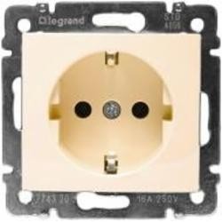Розетка с заземлением Legrand Valena 2К+З 16А без шторок кремовый 774320