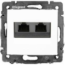 Розетка компьютерная двойная Legrand Valena RJ45 CAT5 UTP белый 774239