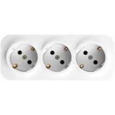 Розетка тройная с заземлением Legrand Quteo 3x2К+З со шторками белый 782218