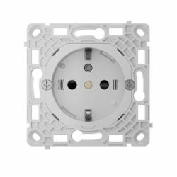 Механизм розетки модульная із заземленням Ajax OutletCore (basic) vertical type F IP20 серый 301154