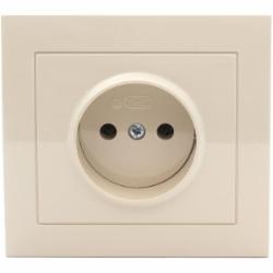 Розетка без заземления Ospel Kier 16 А 250 В без шторок кремовый GP-1W/01