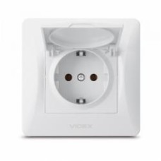 Розетка с заземлением Videx Binera IP20 белый VF-BNSK1GС-W