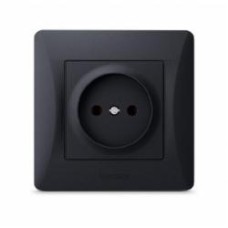 Розетка без заземления Videx Binera IP20 черный графит VF-BNSK1-BG