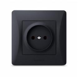 Розетка без заземления Videx Binera IP20 черный графит VF-BNSK1-BG