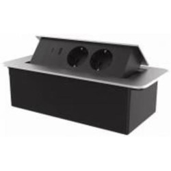 Розетка мебельнаяпобутова + USB с заземлением Livolo C7 IP40 серый VL-SHS013-TC-UA.UCBP-S