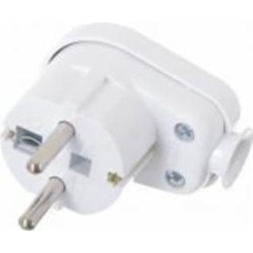 Электровилка угловая E.NEXT Uni-Schuko WT-16U 250В 16А пластик белый