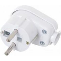Электровилка угловая E.NEXT Uni-Schuko WT-16U 250В 16А пластик белый