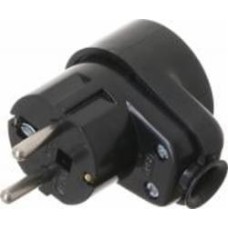 Электровилка угловая E.NEXT Uni-Schuko WT-16U/G-S с заземлением 250В 16А пластик черный
