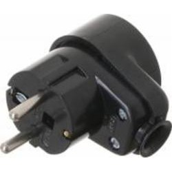 Электровилка угловая E.NEXT Uni-Schuko WT-16U/G-S с заземлением 250В 16А пластик черный
