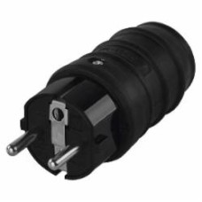 Вилка электрическая Emos P0050 3680 Вт із заземленням 250В 16А IP44 резина черный