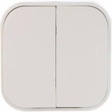 Выключатель двухклавишный Legrand Quteo Forix без подсветки белый 782202