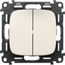 Выключатель двухклавишный Legrand Allure без подсветки кремовый 752805