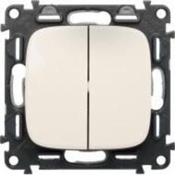Выключатель двухклавишный Legrand Allure без подсветки кремовый 752805