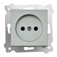 Механизм розетки бытовая без заземления EXEN Karell IP20 серебро 290-001003-235