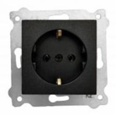 Механизм розетки бытовая с заземлением EXEN Karell IP20 черный 290-001403-237
