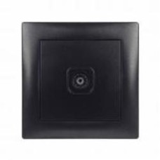 Розетка TV TV оконечная с заземлением Erste Triumph IP20 черный металлик 9202-70,B