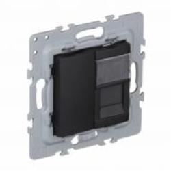 Розетка с заземлением Efapel Latina IP20 черный матовый 4797112 SPM