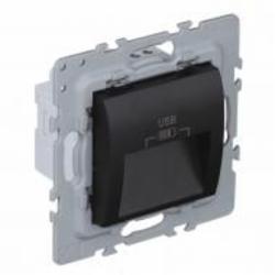 Розетка двойная с заземлением Efapel Latina IP20 черный матовый 4738412 SPM