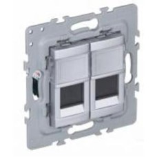 Розетка компьютерная двойная Efapel Latina IP20 алюминий 4797612 SAL