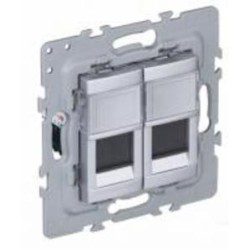 Розетка компьютерная двойная Efapel Latina IP20 алюминий 4797612 SAL