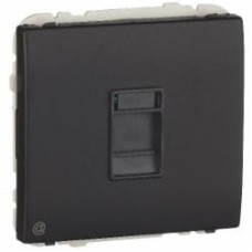 Розетка компьютерная оконечная с заземлением Efapel Apolo IP20 черный матовый 50453 TPM