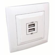 Розетка USB оконечная двойная с заземлением Efapel Apolo IP20 белый 50384 TBR Розетка USB оконечная двойная с заземлением Efapel Apolo IP20 белый 50384 TBR