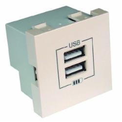 Розетка USB оконечная двойная с заземлением Efapel Apolo IP20 шампань 50384 TCH Розетка USB оконечная двойная с заземлением Efapel Apolo IP20 шампань 50384 TCH