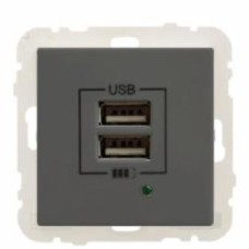 Розетка USB оконечная двойная с заземлением Efapel Apolo IP20 графит 50384 TGR Розетка USB оконечная двойная с заземлением Efapel Apolo IP20 графит 50384 TGR